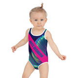 ELLE F WADE P ELLE PINK MISS BERMUDA KID'S SWIMSUIT, Swirl SteevTeez