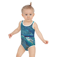TURTLE BAE UM RIGHT OUTTA MY SHELL KIDZ SWIMSUIT, Collab with Sue Stephenson SteevTeez
