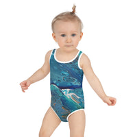 TURTLE BAE UM RIGHT OUTTA MY SHELL KIDZ SWIMSUIT, Collab with Sue Stephenson SteevTeez