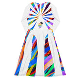 CHURCH & STATE GOM-BAE MIDI DRESS, Multi/White SteevTeez