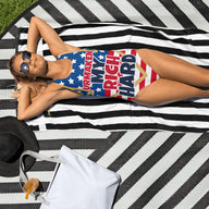 MATCHEY MATCHEY UR MAKEN MY RICH HARD (THAT'S A GREAT IDEA) SWIMSUIT, USA FLAG SteevTeez