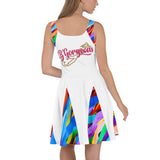 CHURCH & STATE GOM-BAE DRESS, White A-Line/Multi SteevTeez