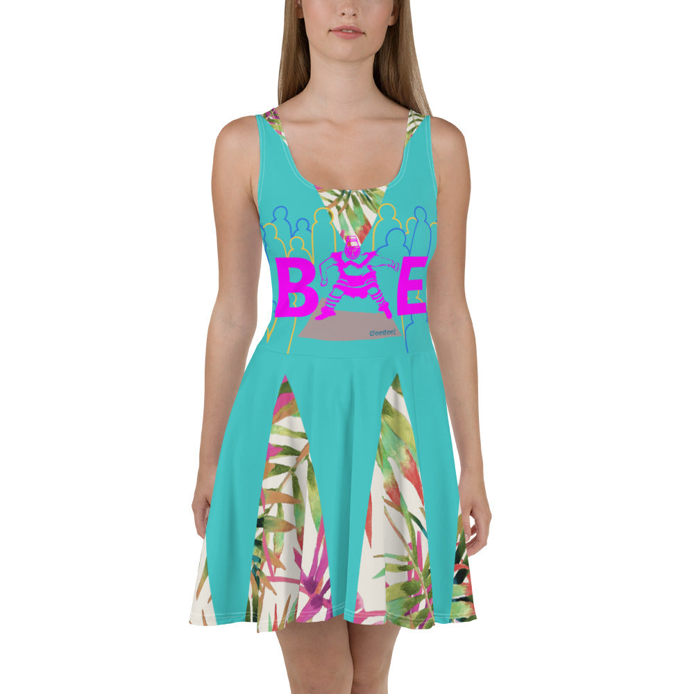 CHURCH & STATE GOM-BAE DRESS, Aqua A-Line/Tropics SteevTeez