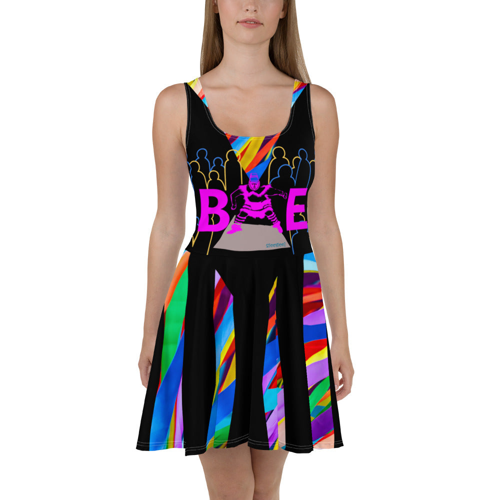 multi-strap elegant women’s dress front and back view