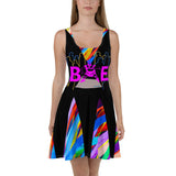 CHURCH & STATE GOM-BAE DRESS, Black A-Line/Multi SteevTeez