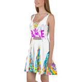 CHURCH & STATE GOM-BAE DRESS, White A-Line/ Watercolor SteevTeez