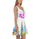 CHURCH & STATE GOM-BAE DRESS, White A-Line/ Watercolor SteevTeez